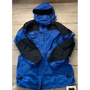 Columbia Titanium Omni Tech Blue Women's Small‎ Ski Jacket Parka Coat hood EUC